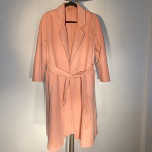 🌸 Pink Long Coat - Size 2, 20% Cashmere, 80% Australian Wool 🌸